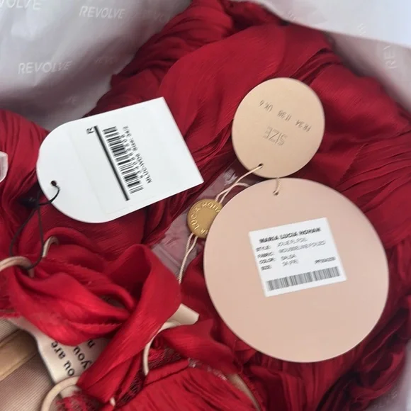 NWT Maria Lucia Hohan Jolie Gown in Red Salsa - Picture 6 of 8